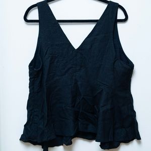 Who What Wear Black Peplum Top